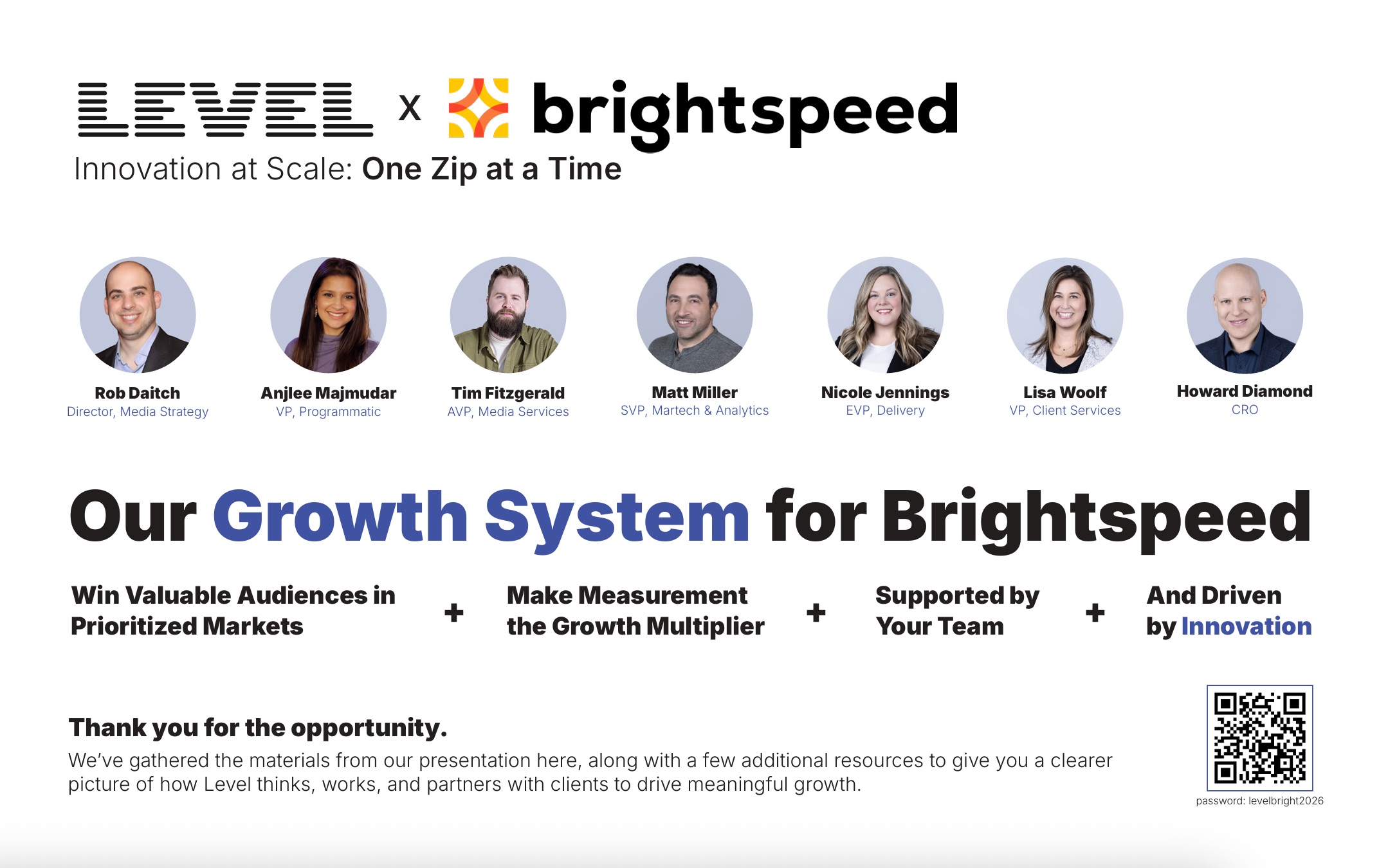Brightspeed team placemat